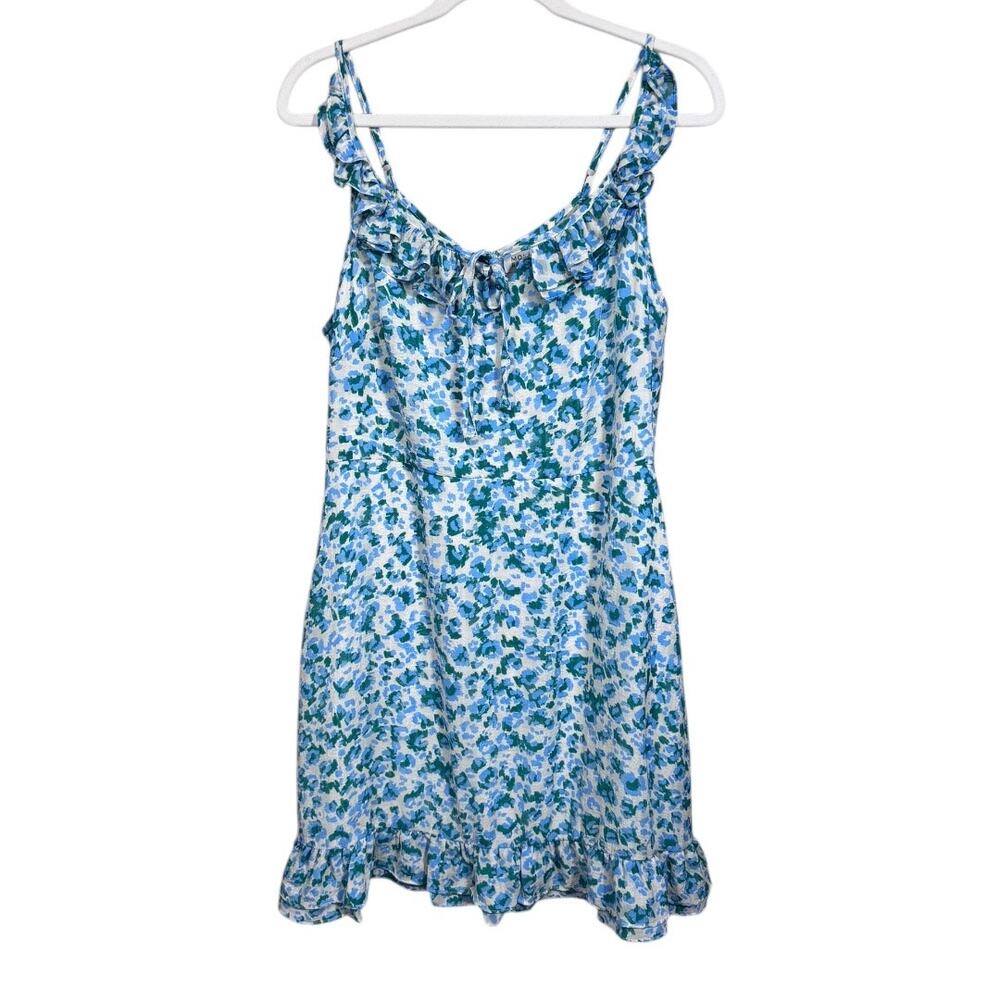 Molly Bracken Floral Print Ruffle Trim Sleeveless Mini Dress - NWT - Size L